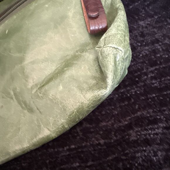 TANO leather handbag | shoulder strap, medium size U2k Green Brown Purse - Picture 7 of 8